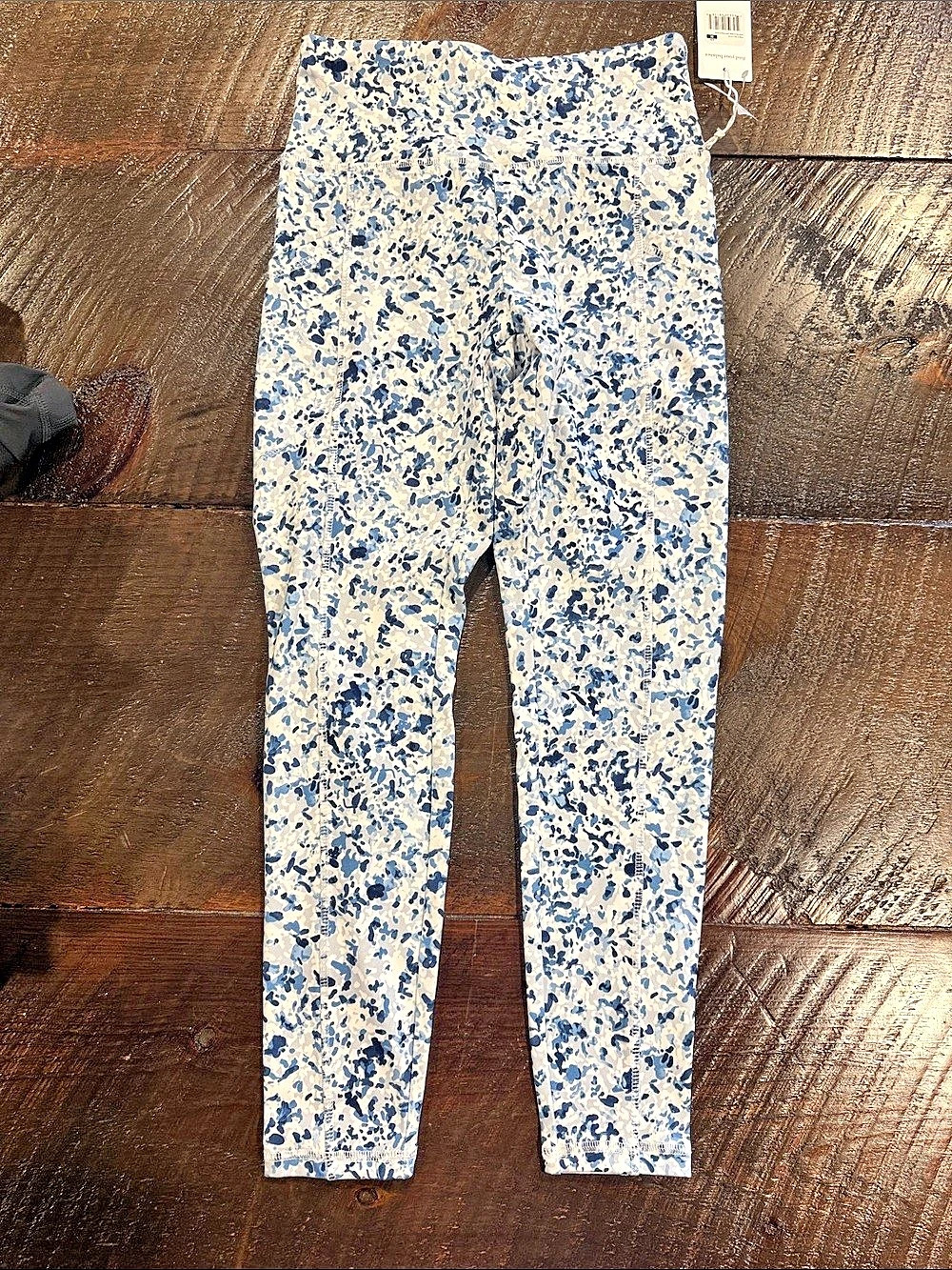 Balance Collection Abstract Print Leggings in Blue & White Size Medium NWT